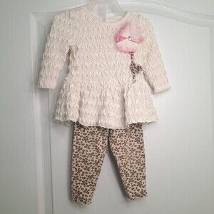 Nannette Baby Cream Lace and Leopard Print Outfit